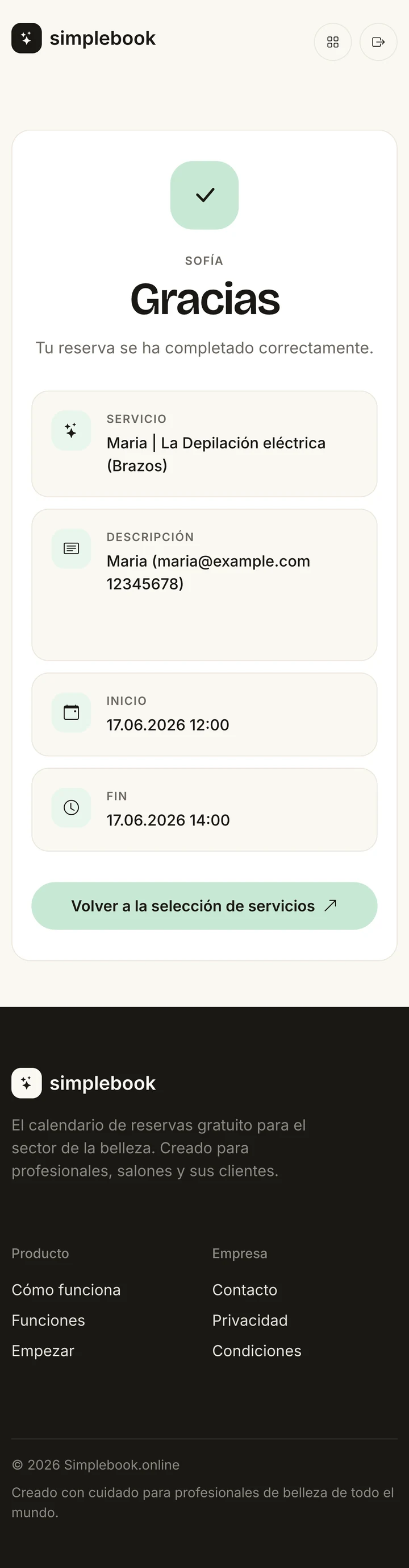 Reserva de belleza asistida por inteligencia artificial en un chat